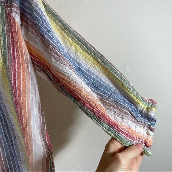 Anthropologie RD + KoKo Rainbow cotton Rayon Summer Blouse - Picture 6 of 9